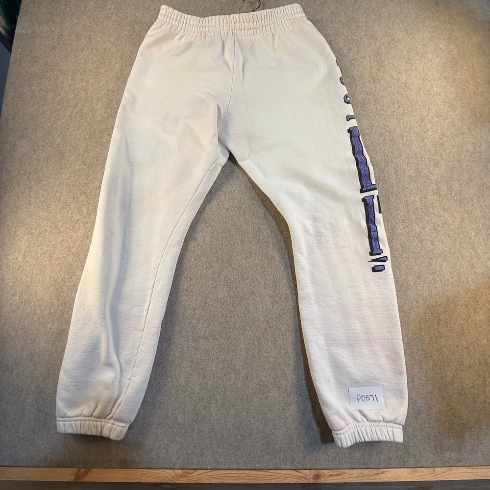 Vintage Nike Just Do It Sweatpants White Purple Graphic Mens Fleece Pants